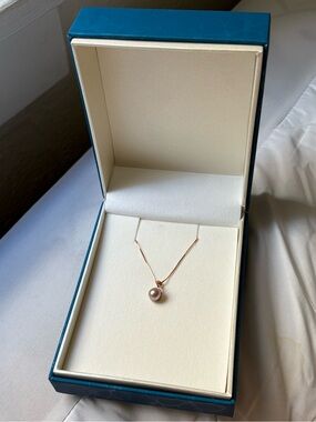 Maui Divers 14K Rose Gold Pink Pearl & Diamond Halo Necklace